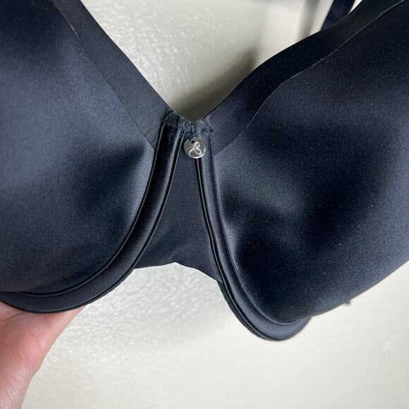 Cacique Lane Bryant Bra 44C Black Underwire Lined Full Coverage Molded Mesh Back - Picture 3 of 9